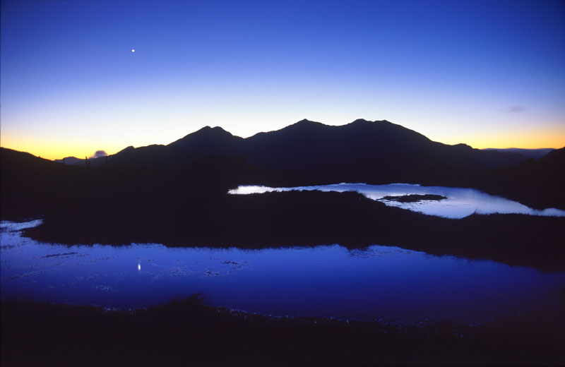 The Snowdon Horseshoe by moonlight