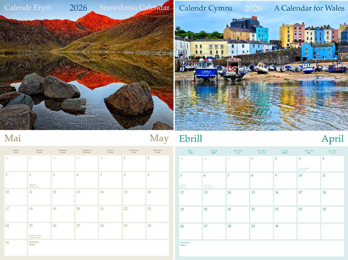 2026 - Combo Purchase of 1 Snowdonia Calendar and 1 Wales Calendar