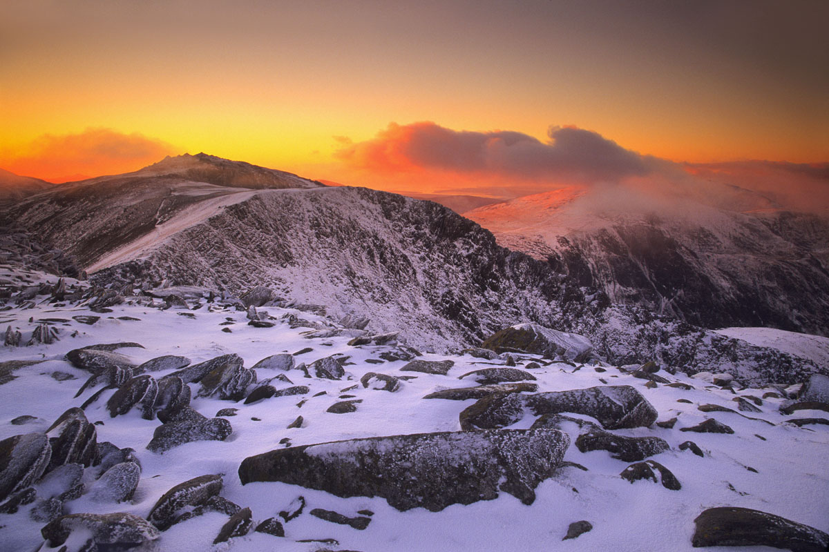 Sunset over the Glyders