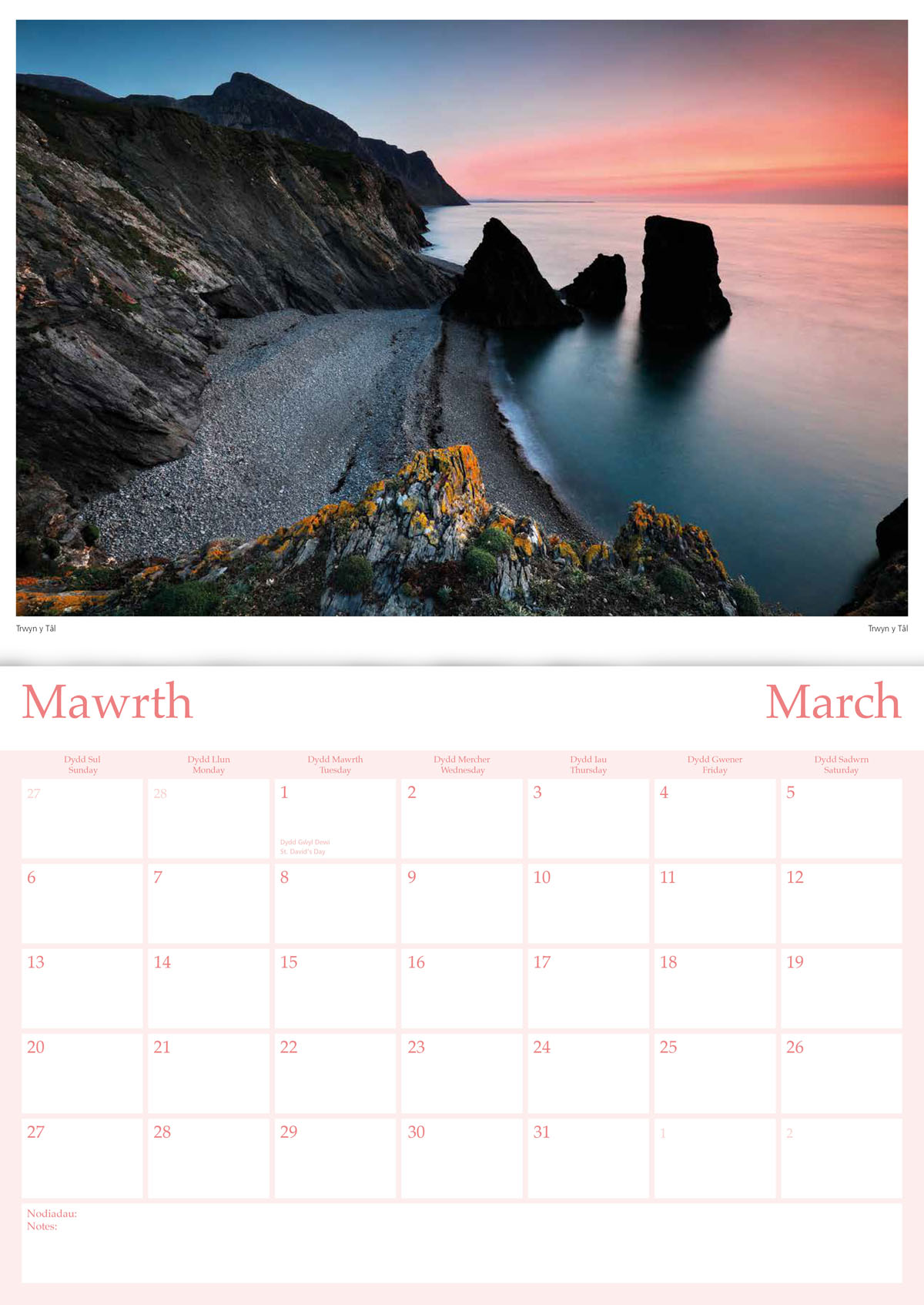 Example Calendar Page 2022