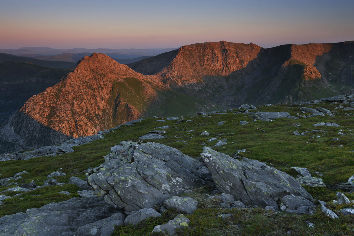 Tryfan and Glyder Fach from Penyroleuwen