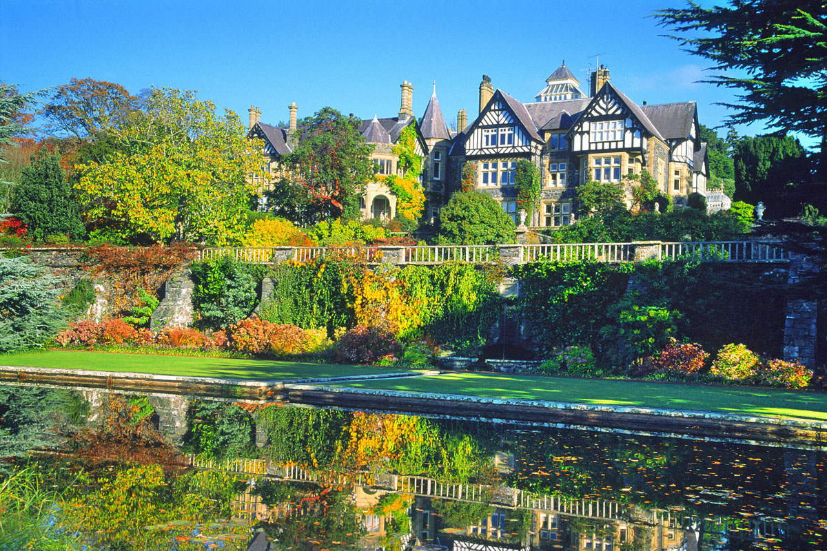 Bodnant Hall and the Lily Pond, Bodnant Gardens