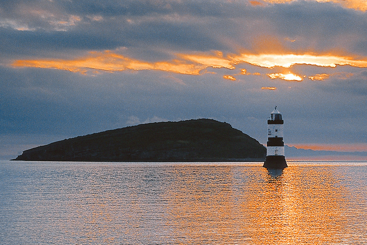 Penmon Lighthouse and Puffin Island at sunrise