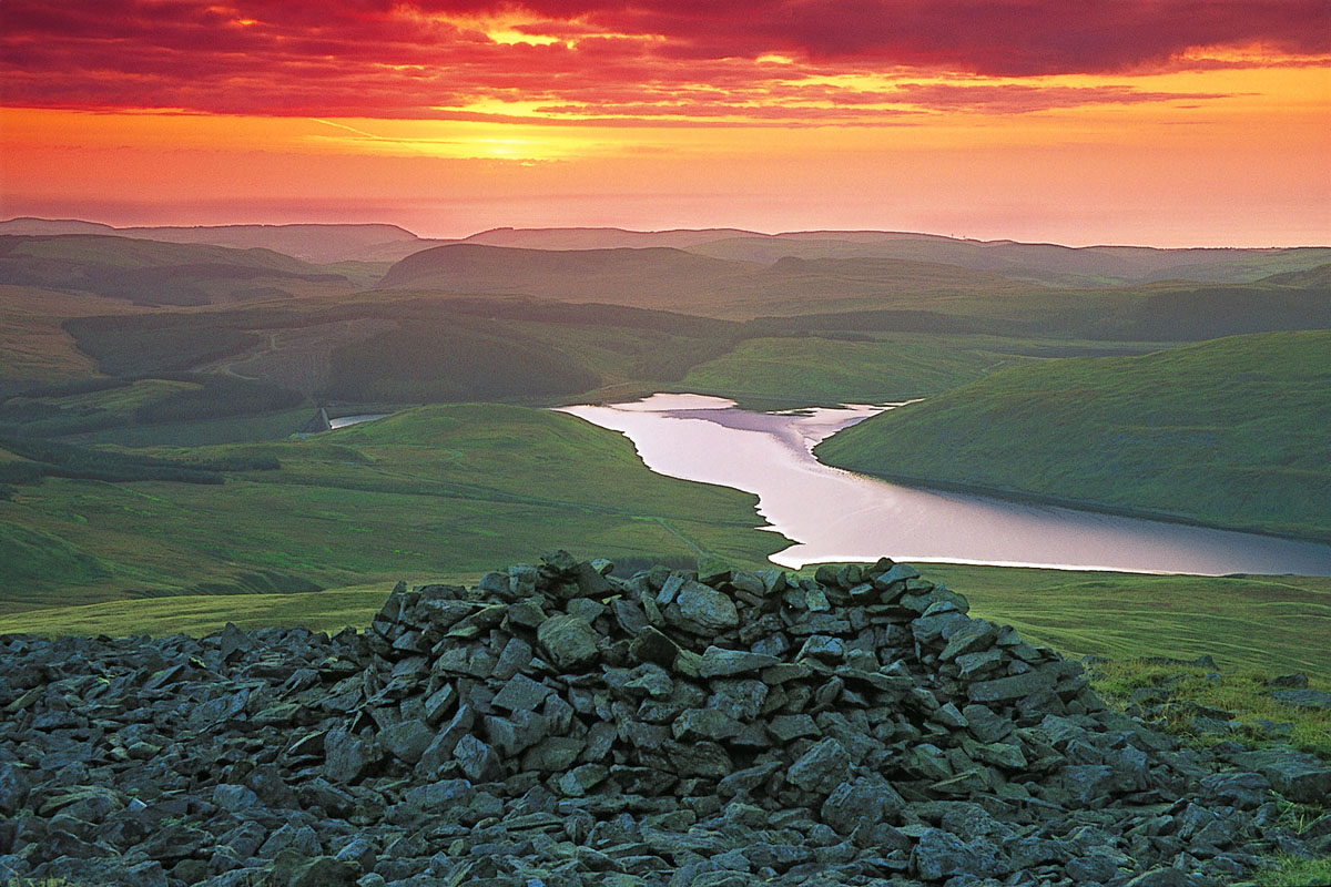 Nant y Moch Reservior from Plynlimon summit