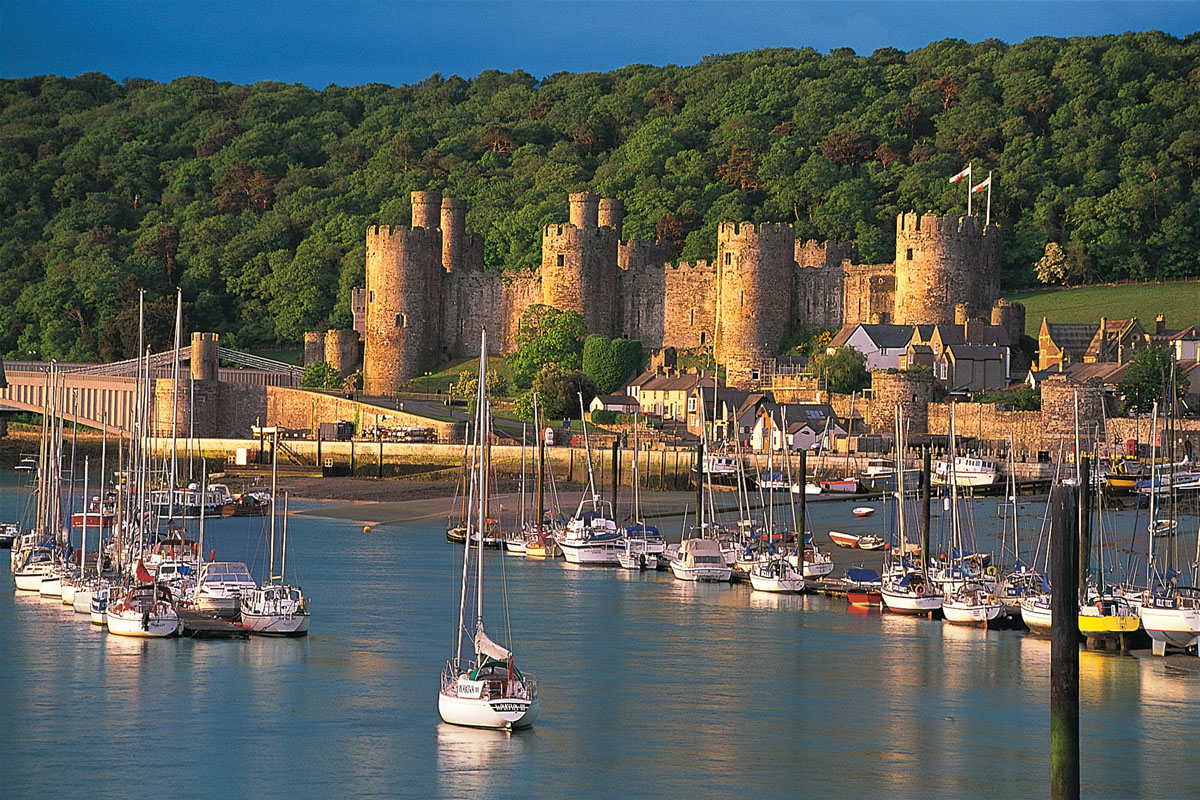 First light on Conwy Castle