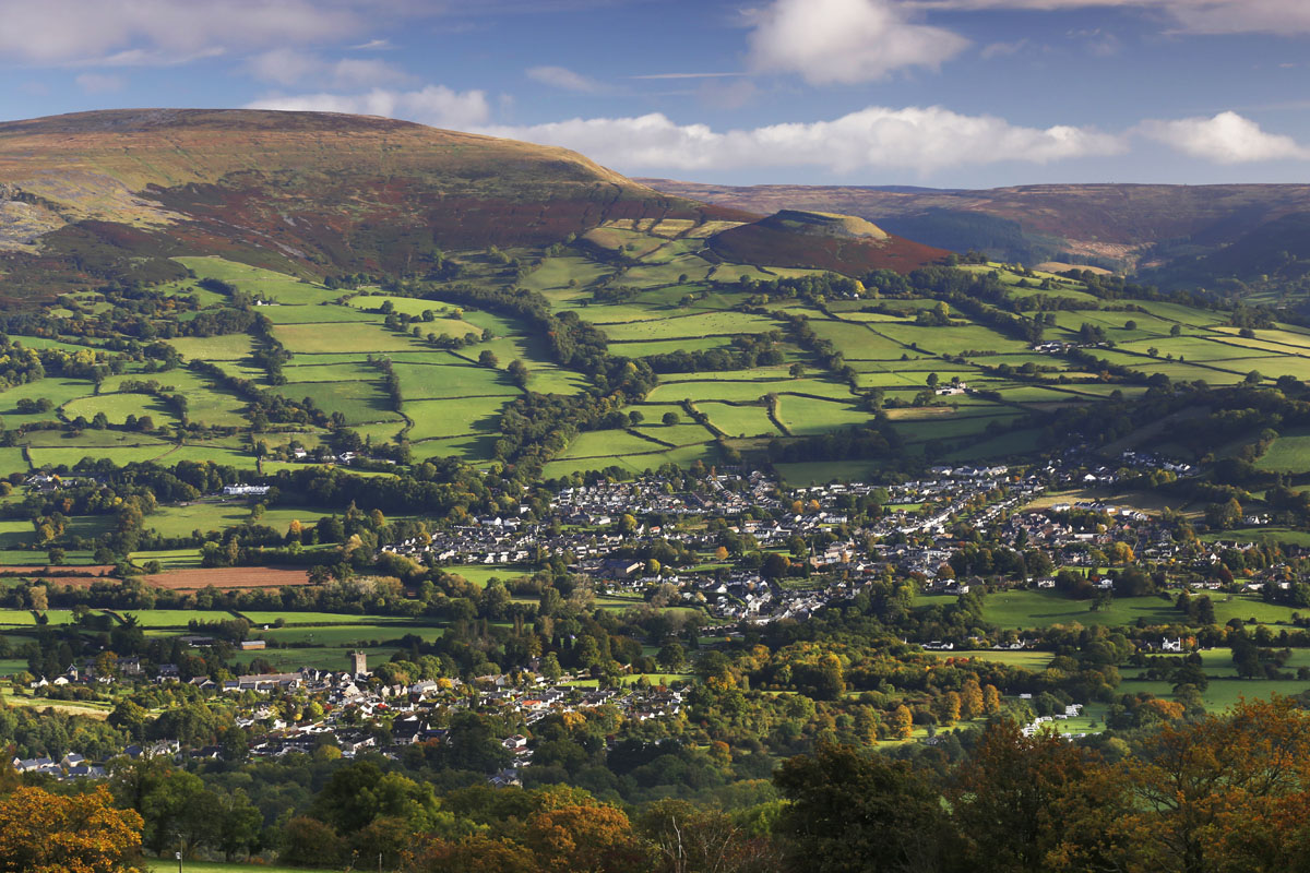 Crickhowell from Llangattock Escarpment