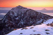 Snowdon from Crib y Ddysgl sunset