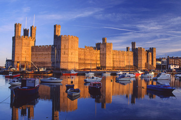 Caernarfon Castle at sunrise