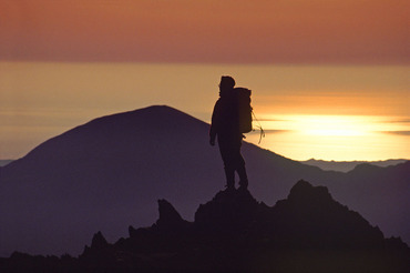 Silhouette on the Snowdon Horseshoe