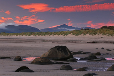 Harlech Beach and Snowdon