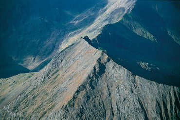 Crib Goch from the air