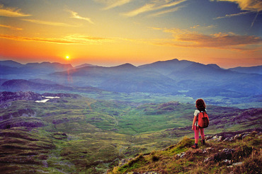 Snowdon and the Nantlle Ridge at sunset