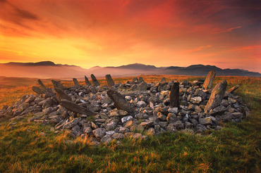 Bryn Cader Faner and Snowdon