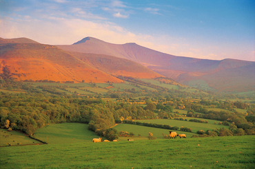 Pen y Fan and Corn Du in evening light