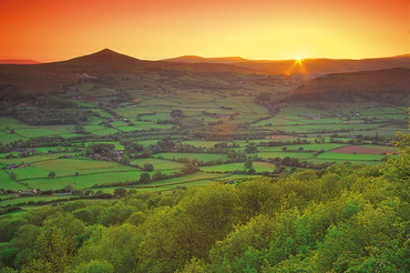 Sugar Loaf from the Skirrid, at sunset