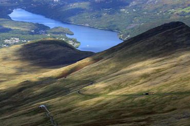 Llyn Padarn and the Snowdon Mountain Railway